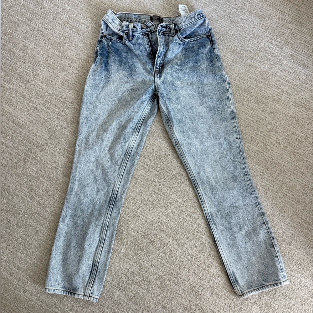 Abercrombie & Fitch Women's High-Rise Acid Wash Jeans - Light Blue Gray